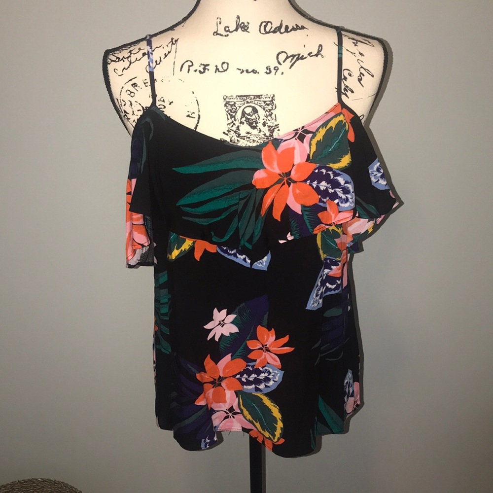 Floral print off the shoulder blouse